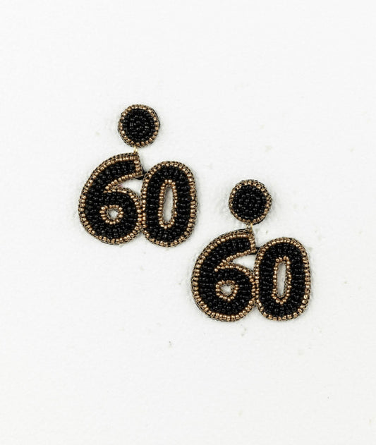 Holiday 60th Earrings Black