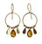 Euro Gold Gemstone Drop Earrings A266 (Various)