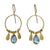 Euro Gold Gemstone Drop Earrings A266 (Various)