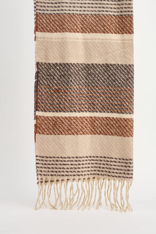 Green Bay Scarf in Brown Stripe