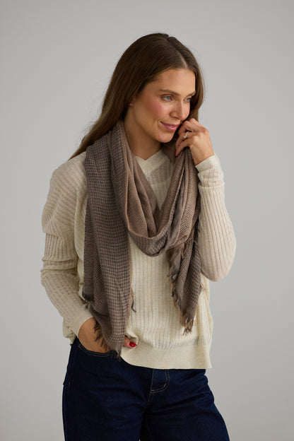 Santa Fe Scarf in Grey & Olive