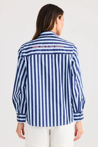 Adrift Shirt in Blue Stripe
