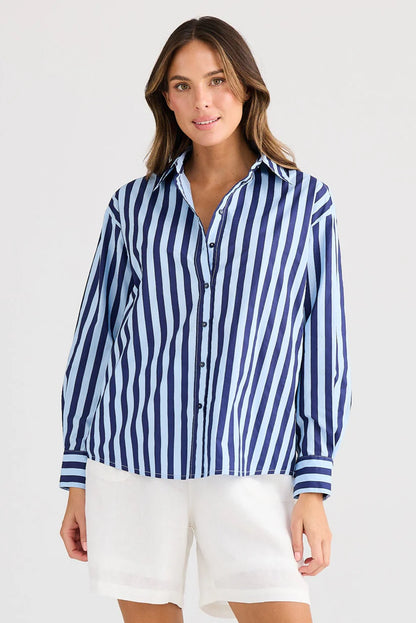 Adrift Shirt in Blue Stripe