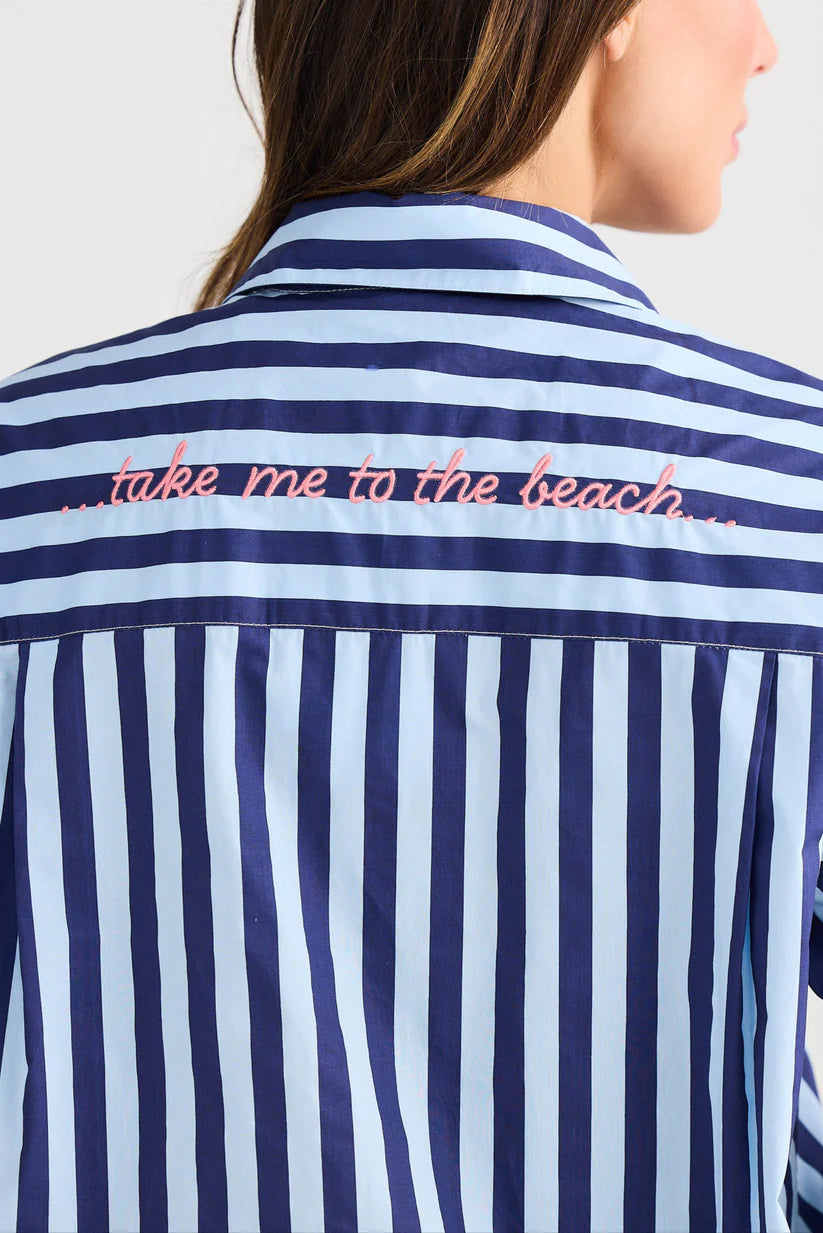 Adrift Shirt in Blue Stripe