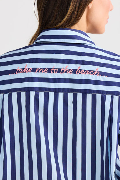 Adrift Shirt in Blue Stripe