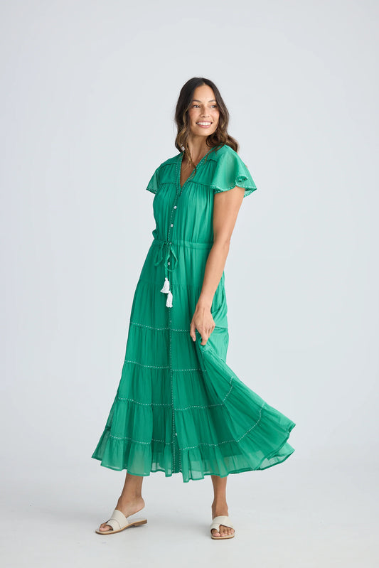Delilah Dress in Jade Green
