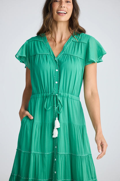 Delilah Dress in Jade Green