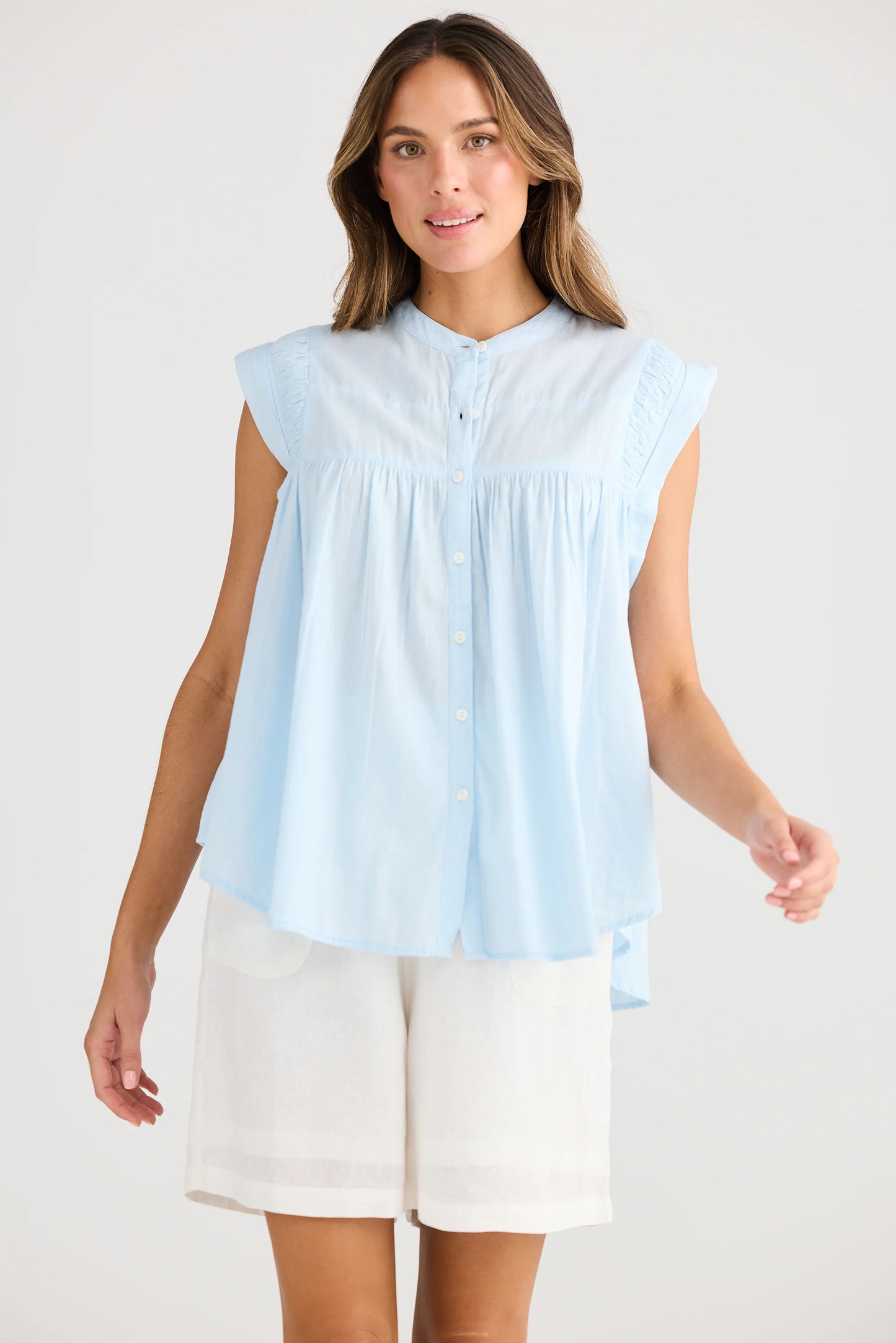 Clementine Top in Ice Blue
