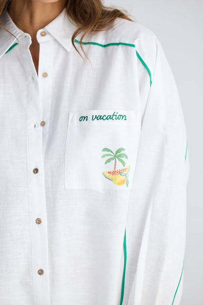 White On Vacation Shirt