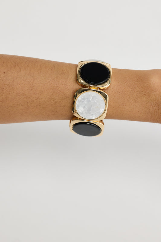 Rover Stretch Bracelet in Black and White