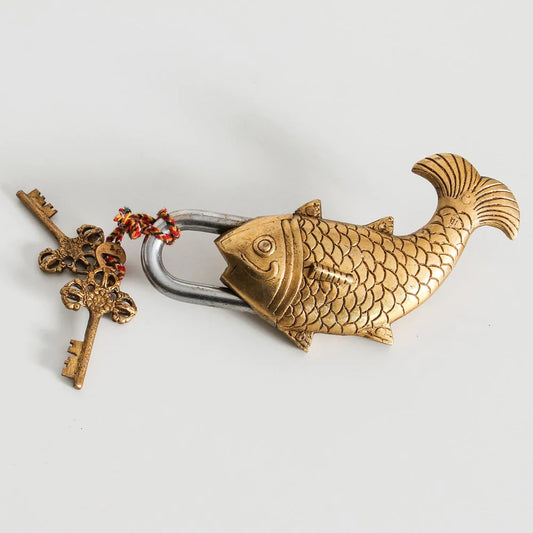 Indian Brass Fish Lock - Large