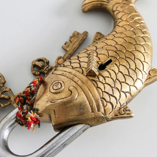 Indian Brass Fish Lock - Large