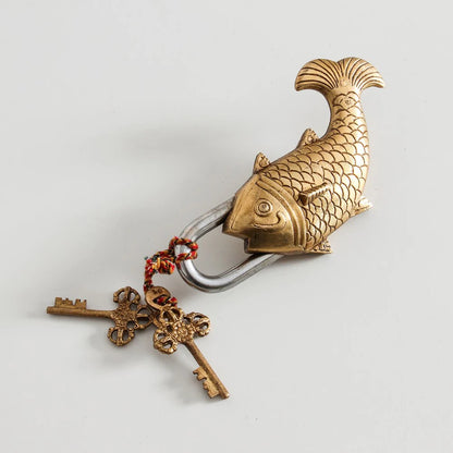 Indian Brass Fish Lock - Large