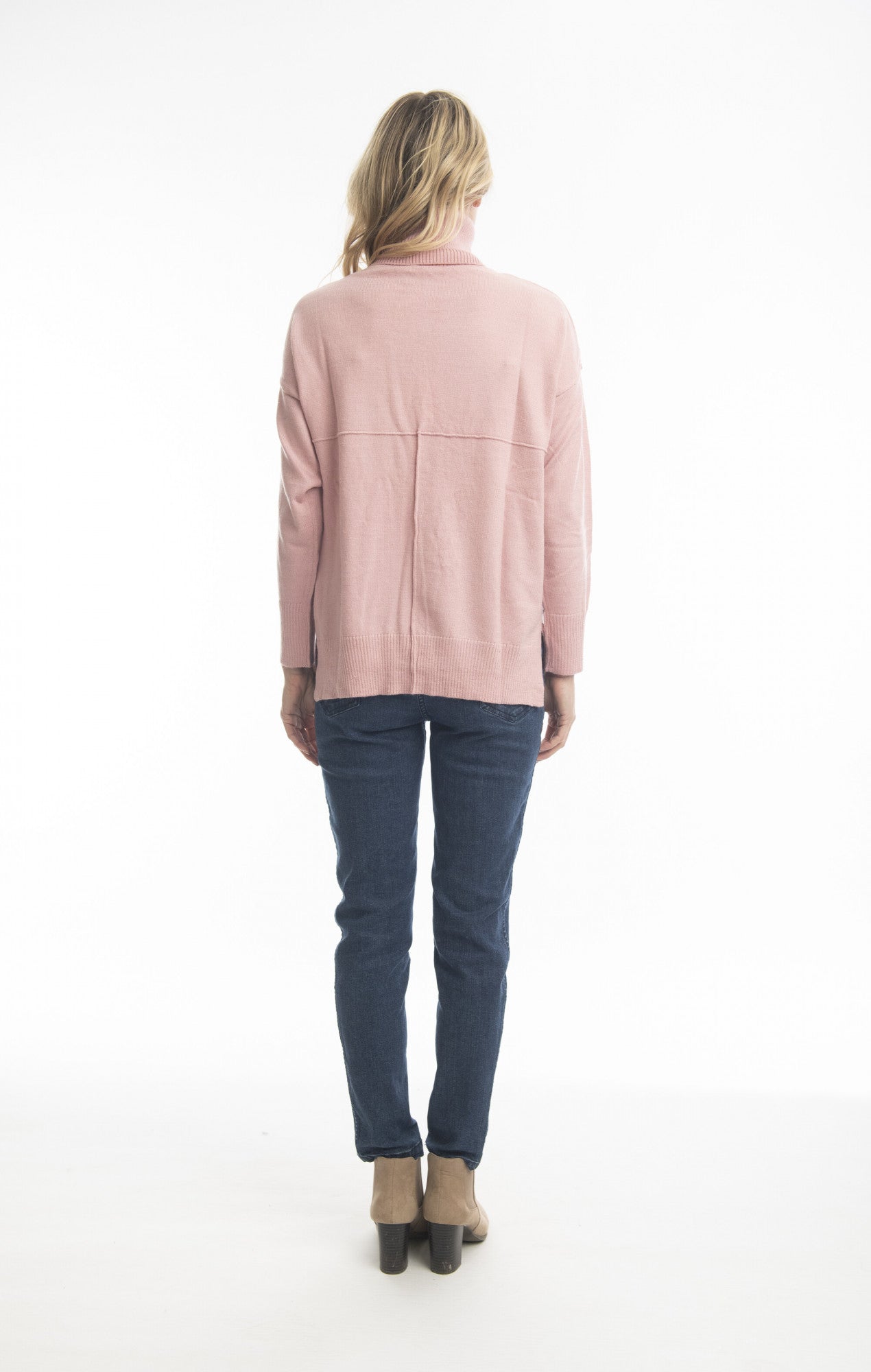 Alpaca Knits Cowl neck Jumper in Pale Pink