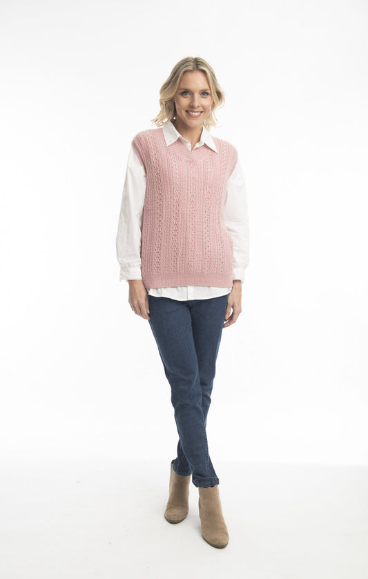 Alpaca Knits Sleeveless Vest in Pale Pink