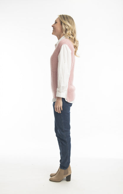 Alpaca Knits Sleeveless Vest in Pale Pink
