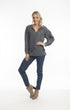 Pure Linen Top Boho in Charcoal