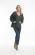 Pure Linen Top Boho in Military