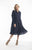 Pure Linen Collared Layer Dress in Navy