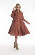 Pure Linen Collared Layer Dress in Terracotta