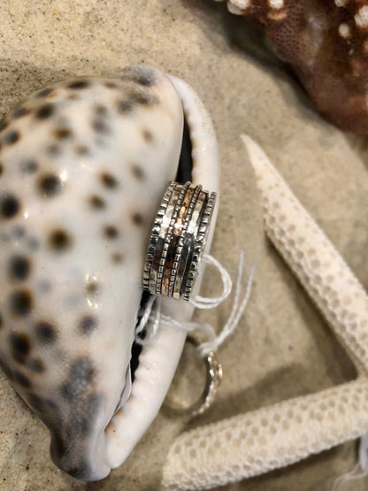 ER4158 Sterling Silver & 9ct Gold Spinner Ring