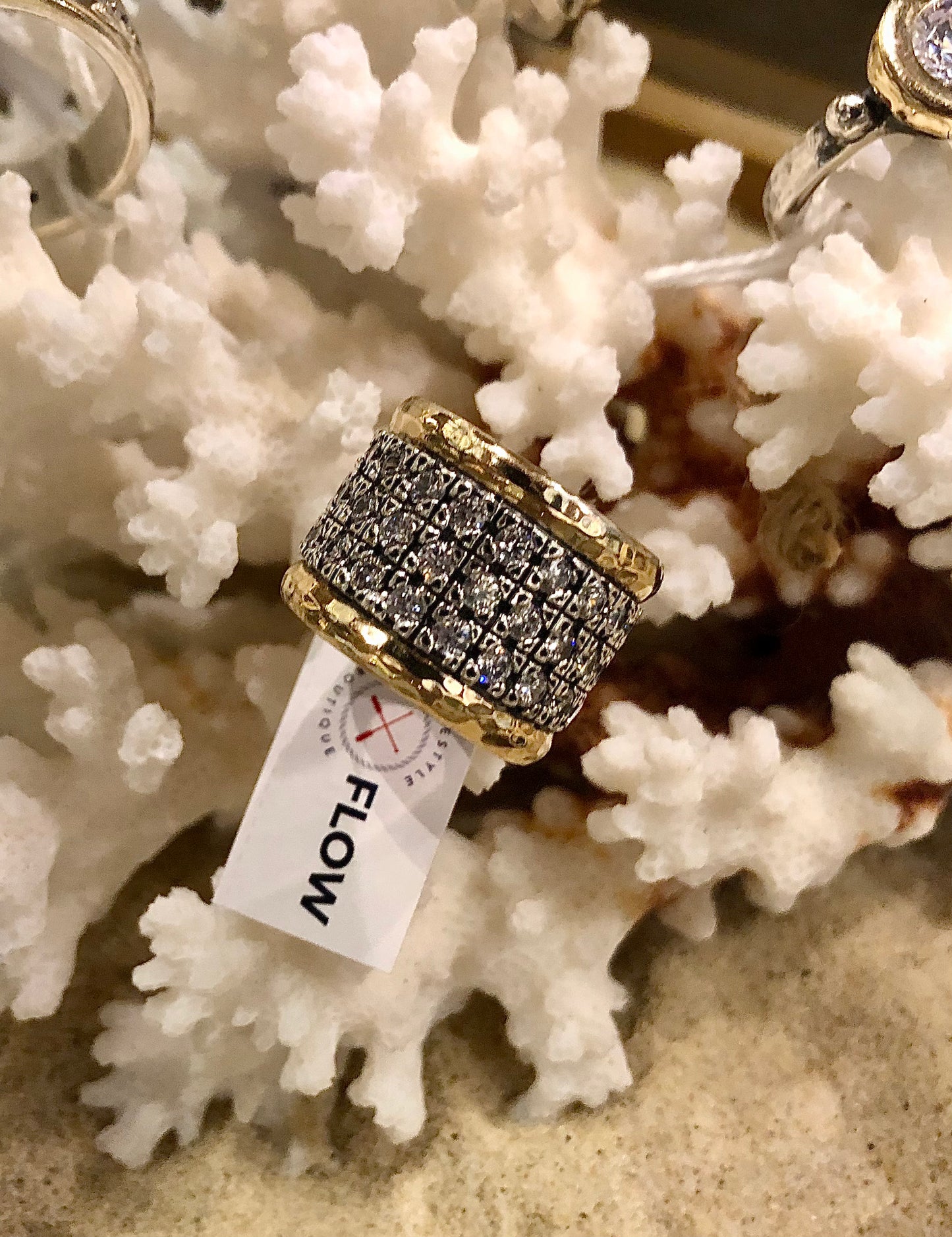 ER600cs Sterling Silver & 9c Yellow Gold Ring