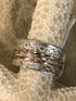 JR14105 Sterling Silver Primavera Band with 2x Gold Filled & 1x Silver Spinning Rings
