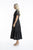 Essentials Poplin Dress Maxi with Runched Waist in Black