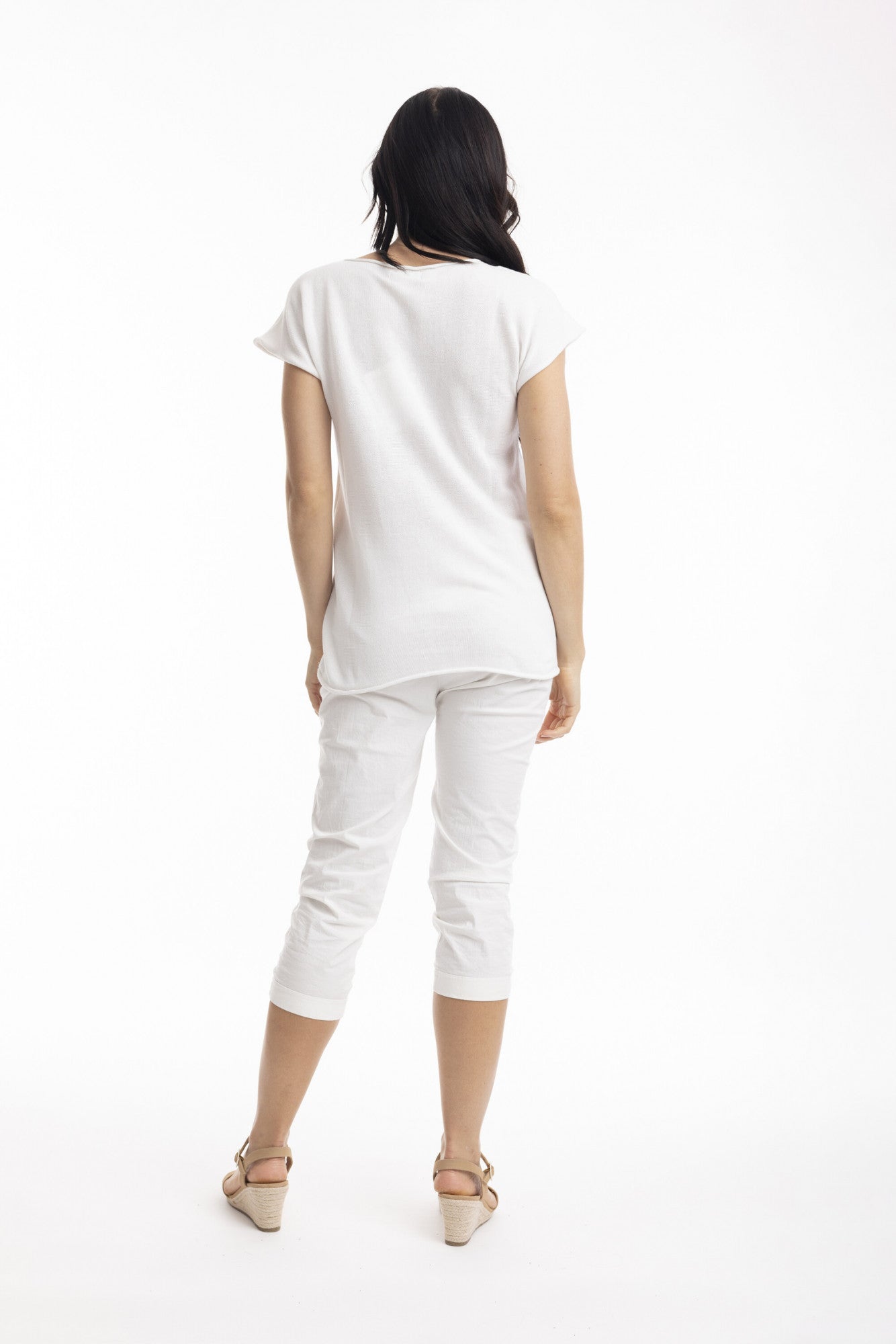 Essentials Boatneck Knit Top in White