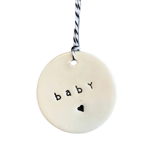 Ceramic Tag - Baby (heart)