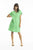 Linen Cap Sleeve Shift Dress in Parrot