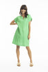 Linen Cap Sleeve Shift Dress in Parrot