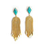 Luxe Gold Super Statement Earrings - Turquoise