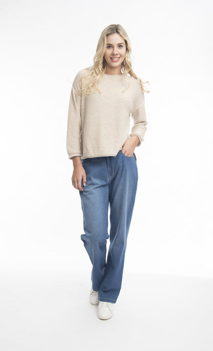 Denim Wide Leg Jeans in Washed