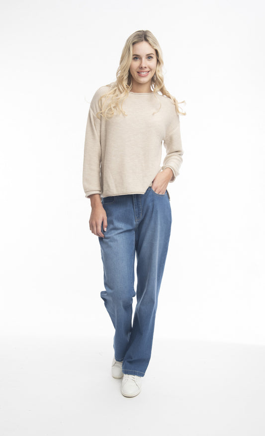 Denim Wide Leg Jeans in Washed