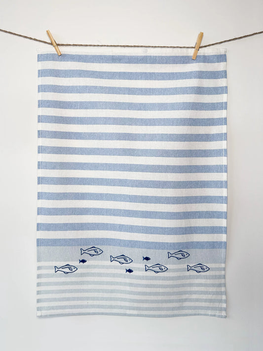 School of Fish Linen Tea Towel