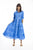 Ariana Maxi Dress with Collar in Blue