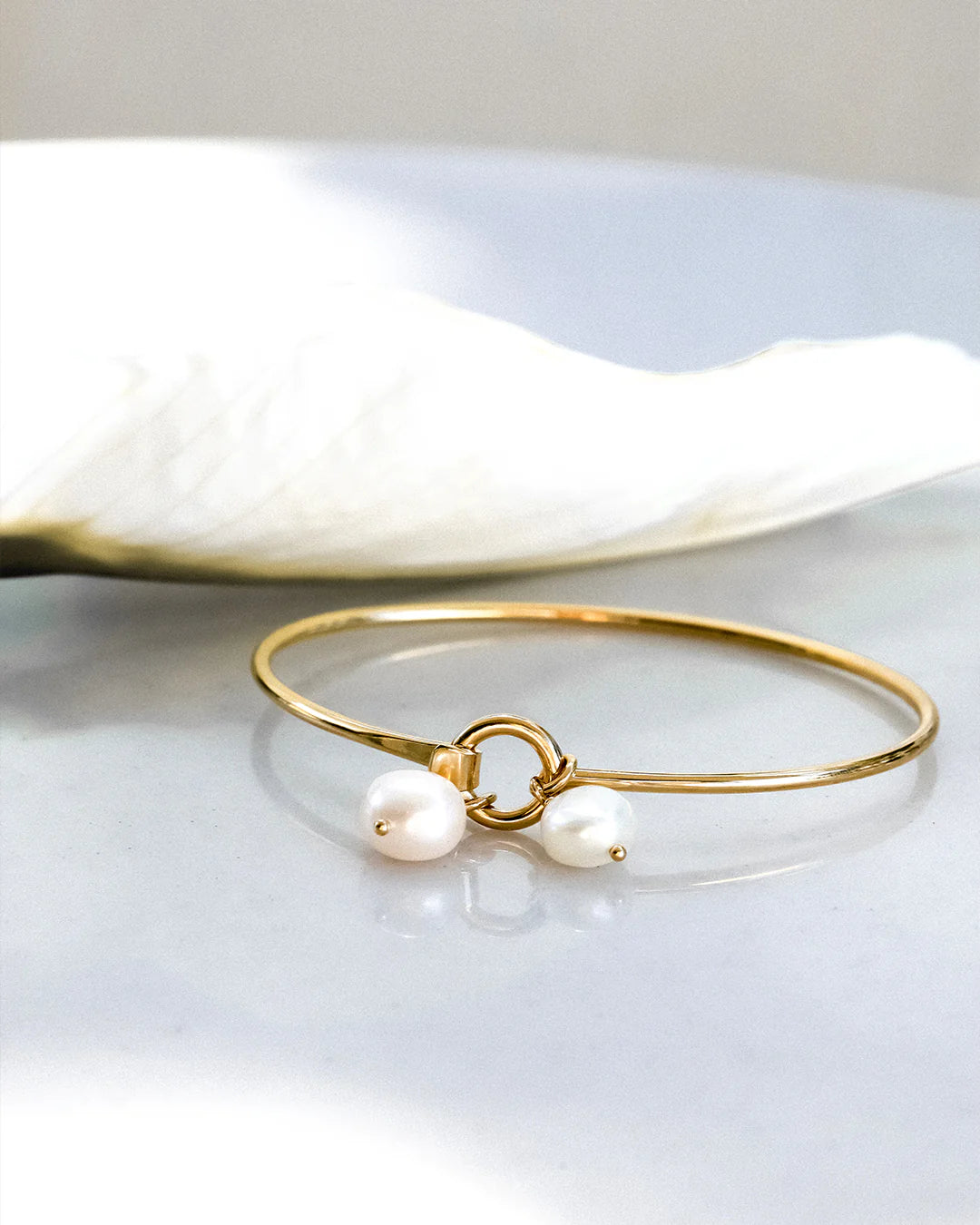 Petals 2 Large Pearl Bangle