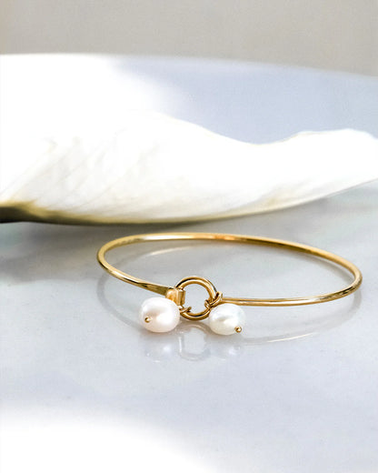 Petals 2 Large Pearl Bangle
