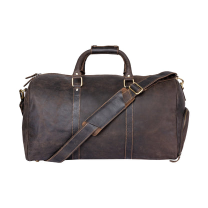 Milan Leather Overnight Bag - Rugged Leather - Brown