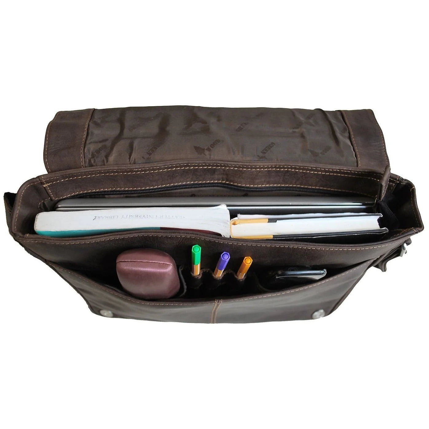 Berlin Leather Laptop Bag - Brown