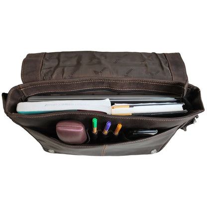 Berlin Leather Laptop Bag - Brown