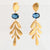 MW Gold Leaf drop Gemstone Earrings A12 (Various)