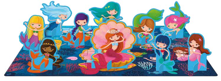 Sassi 3D Puzzle & Book Set - Mermaids 40 pcs
