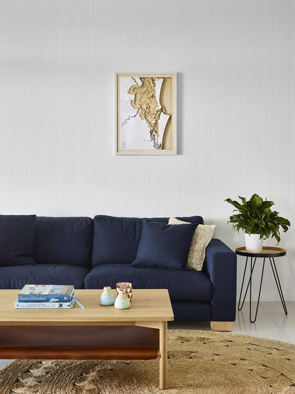Map of Moreton Bay 3D Contour Map Natural