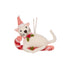 Wool Cream Cat with Candy Cane