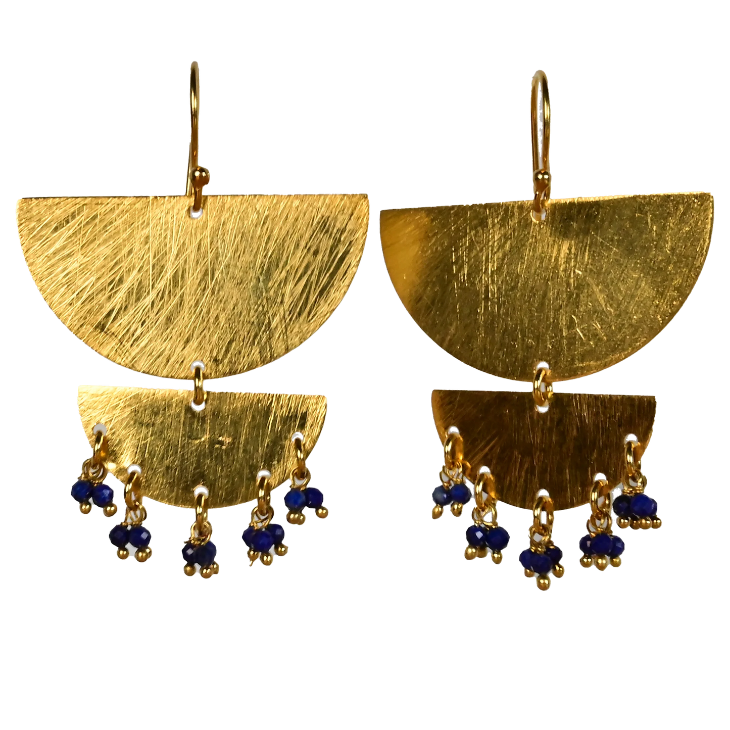 MW Gold Fan Double Drop Earrings A187