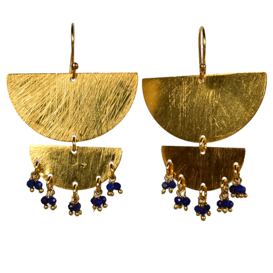 MW Gold Fan Double Drop Earrings A187