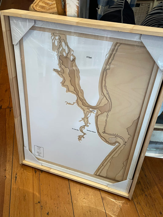 Fraser Coast 3D Contour Map Natural