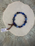 Lotus Blossom Creations - Dark Blue Elastic Beaded Bracelet